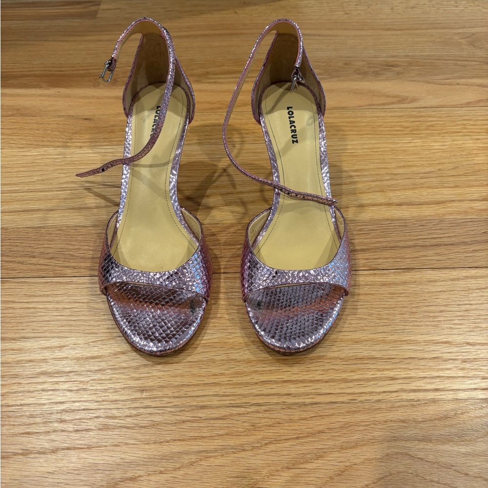 Lolacruz Kumula heels. Platinum Rosa